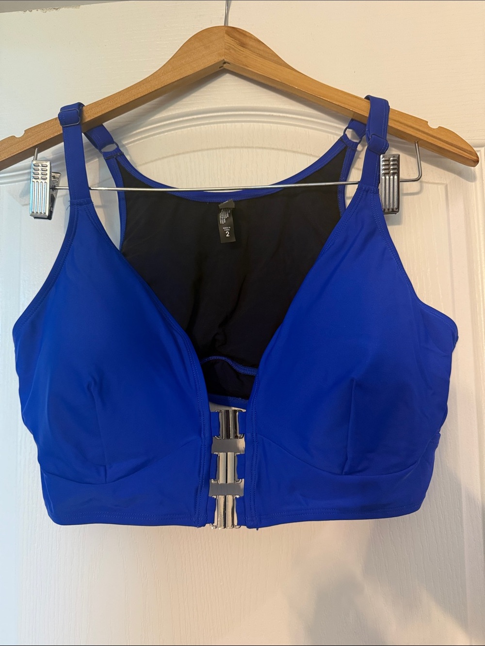 Torrid Neon Blue Front-Closure extra High waisted bikini- size 2